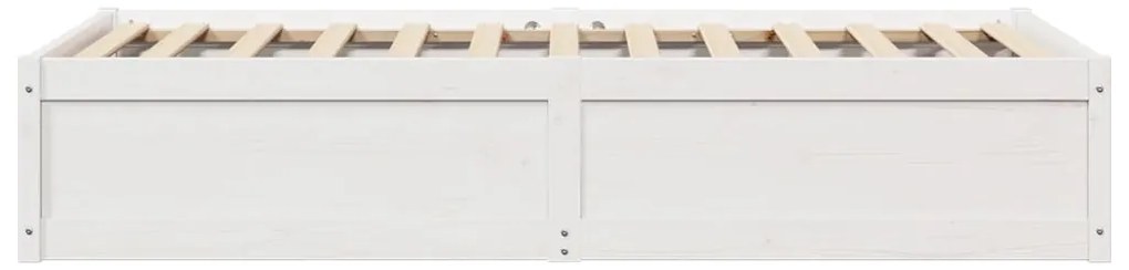 Cama sem colchão 75x190 cm madeira de pinho maciça branco