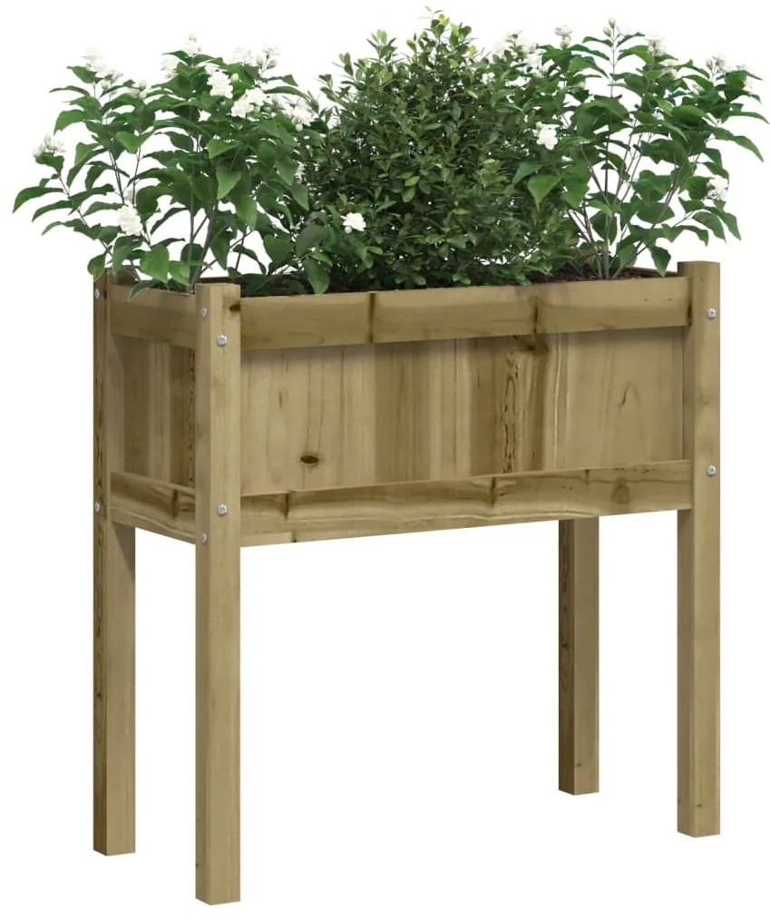 Vaso/floreira de jardim com pernas 70x31x70 cm pinho impregnado