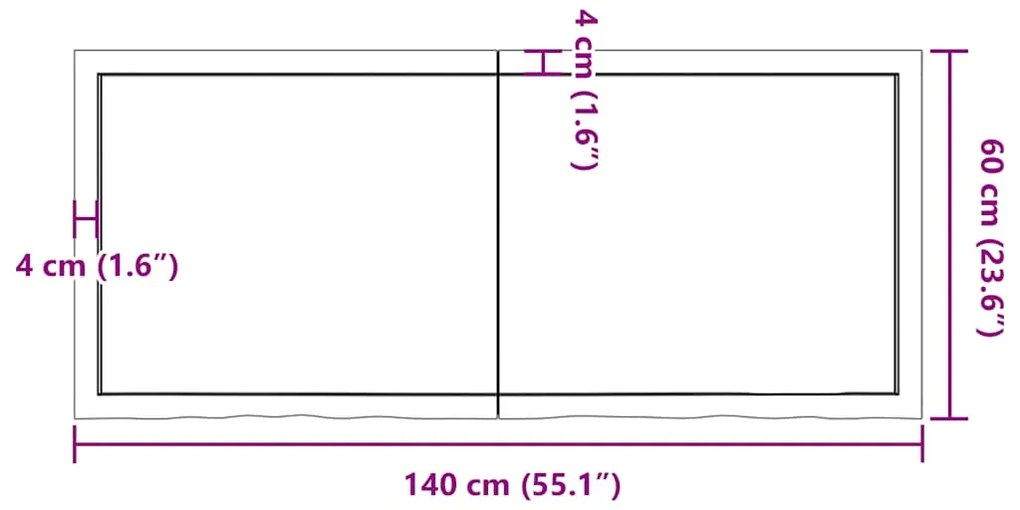 Prateleira de parede 140x60x(2-6)cm carvalho maciço não tratado
