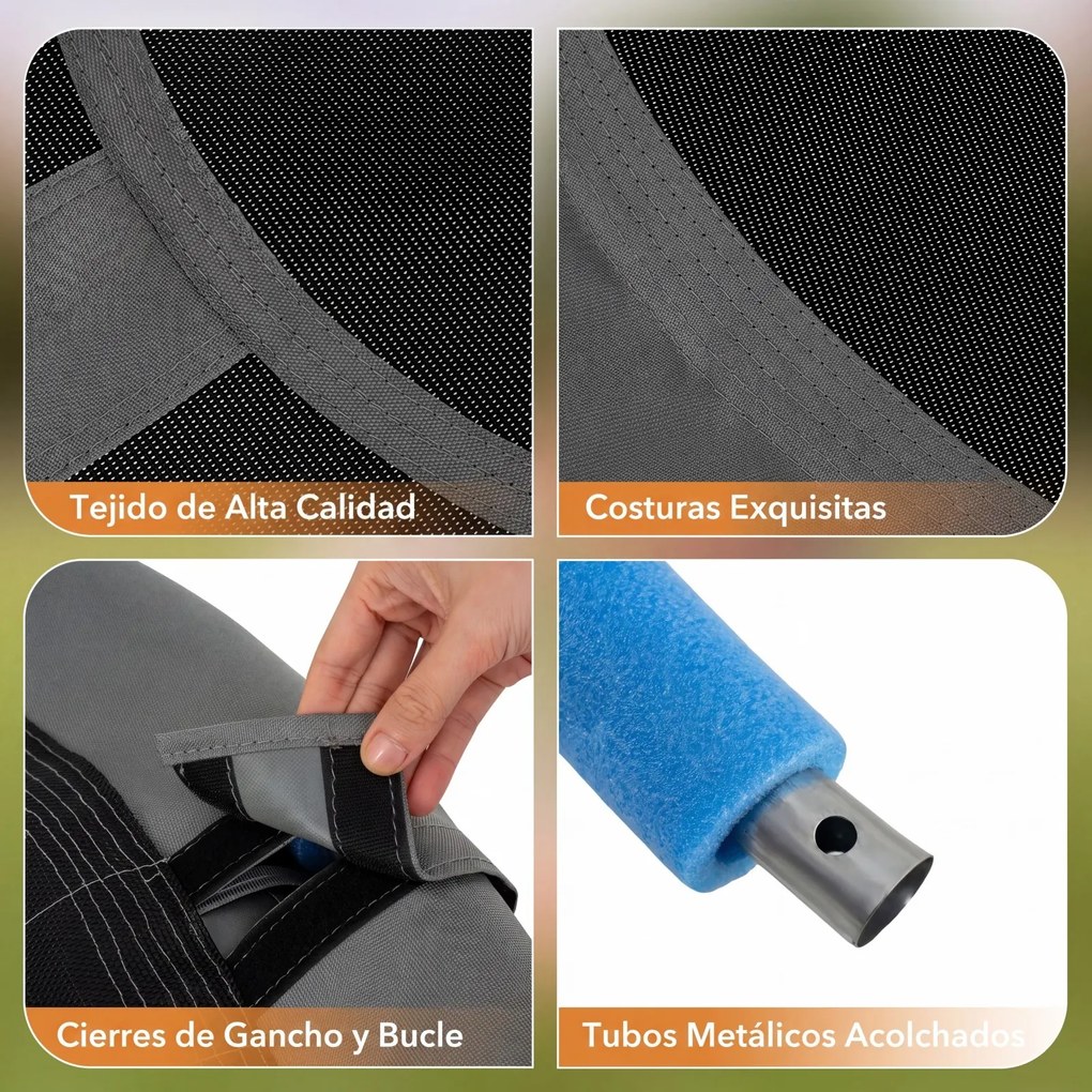 Baloiço redondo para crianças de 100 cm com correias ajustáveis, apoio de cabeça macio e alças, para uso interior e exterior, capacidade de 150 kg, a