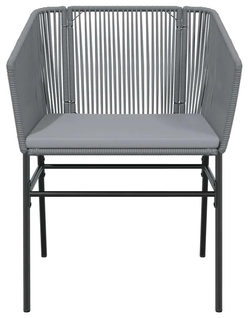 Conjunto jantar jardim 5 peças almofadas vidro vime cinzento PE