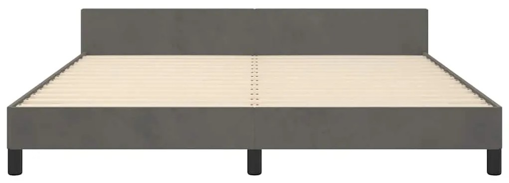 Estrutura de cama sem colchão 180x200 cm veludo cinzento-escuro