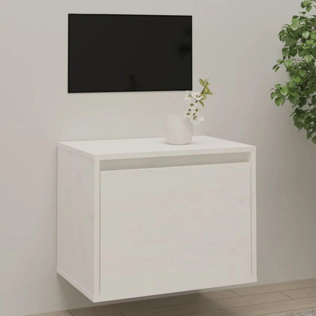 vidaXL Armário de parede 45x30x35 cm madeira de pinho maciça branco