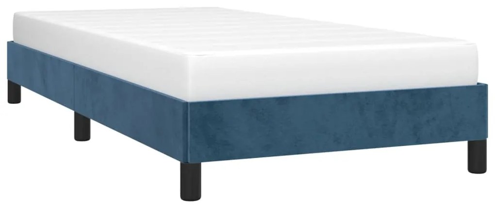 Estrutura de cama sem colchão 100x200 cm veludo azul-escuro