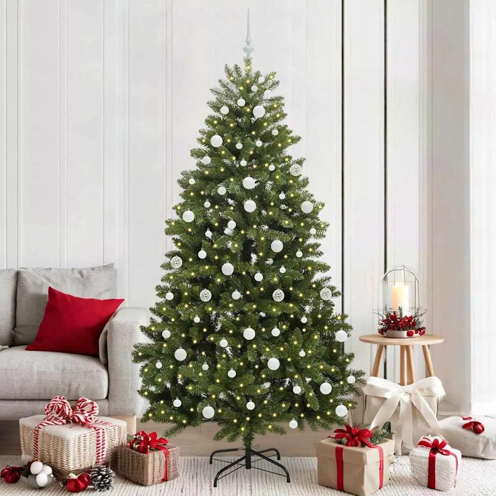 vidaXL Árvore de Natal Artificial Verde 210 cm PVC e Metal