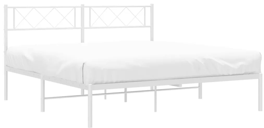 Estrutura de cama com cabeceira 140x200 cm metal branco