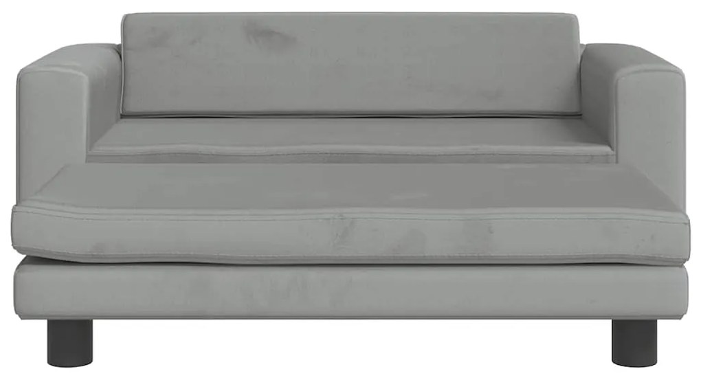 Cama para cães com extensão 100x50x30 cm veludo cinzento-claro