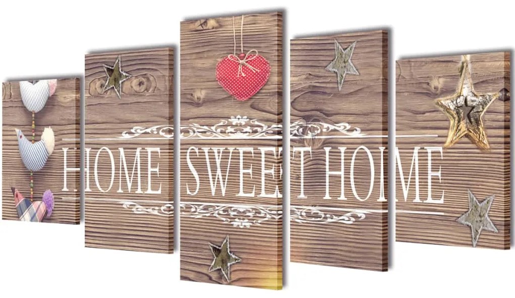 Políptico design "Home sweet home" 100 x 50