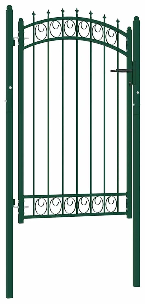 vidaXL Portão para cerca com espetos 100x150 cm aço verde