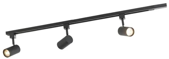 Sistema de calhas de iluminação inteligente preto com 3 WiFi GU10 1-Fase - Iconic Jeana