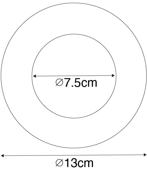 Conjunto de 6 espaçadores pretos para focos embutidos de 7,5 - 13 cm - Spacer
