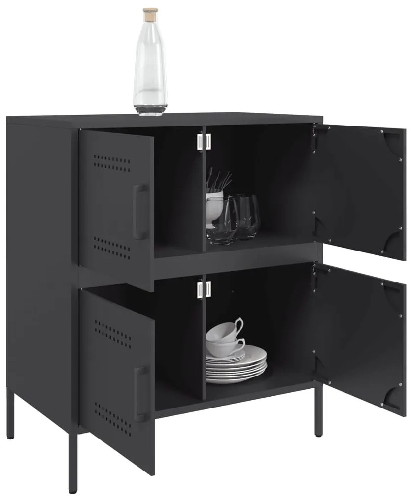 Aparador 68x39x79 cm aço preto