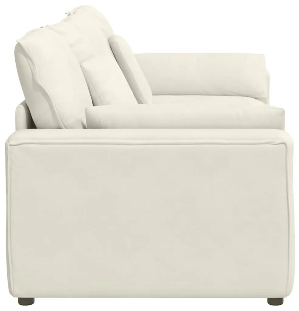 Sofá modular com almofadas creme