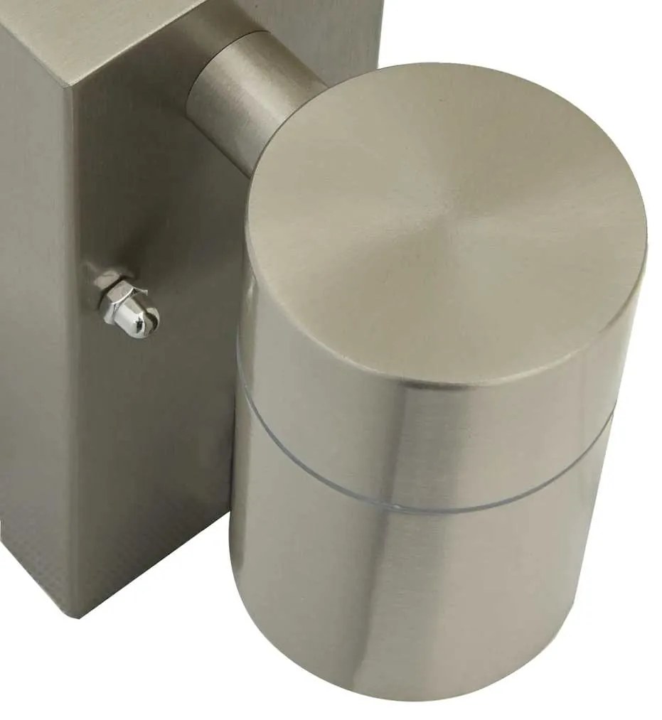 Luz de Parede Externa Prata Aço Inoxidável IP44