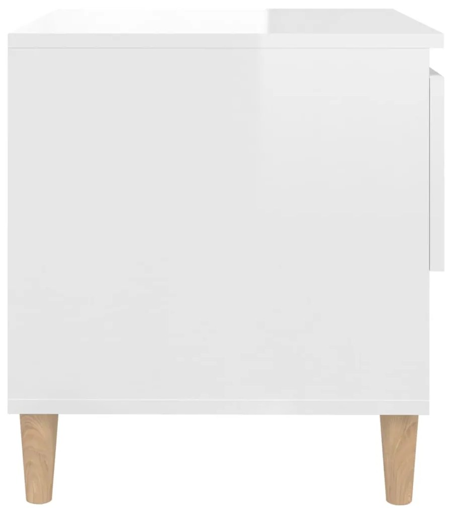 Mesa de cabeceira 50x46x50cm derivados madeira branco brilhante