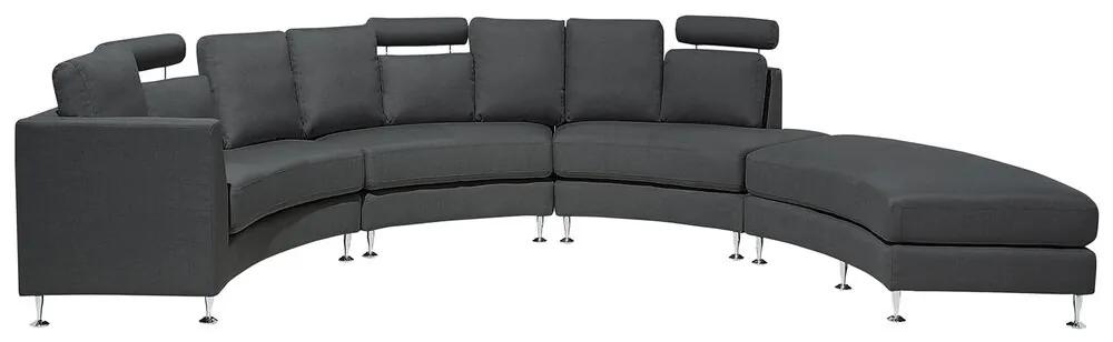 Sofá circular de 7 lugares em tecido cinzento escuro ROTUNDE Beliani