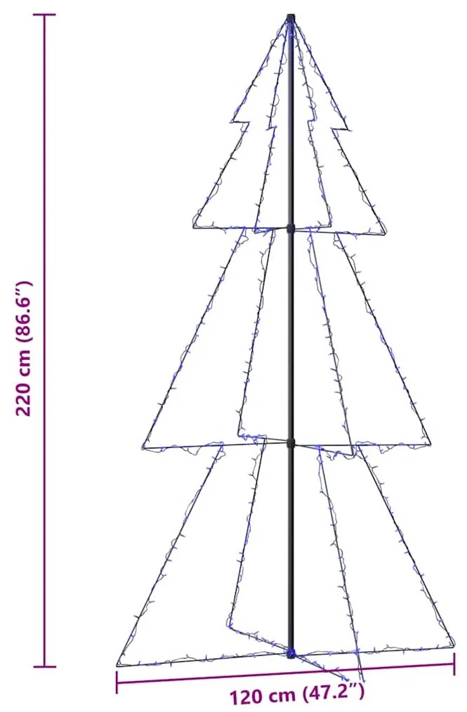 Árvore de Natal em cone 300 LEDs 120x220 cm interior e exterior