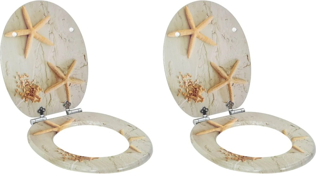 vidaXL Assento de Vaso Sanitário 2 pcs Amarelo e Branco 44 x 38 cm