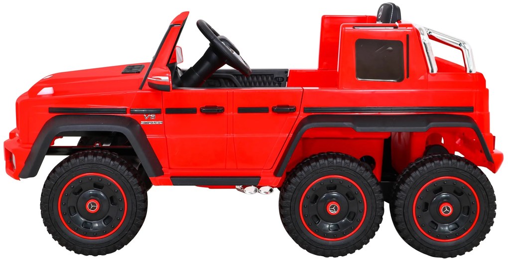 Carro elétrico para Crianças 12V 4 motores Mercedes G63 6x6 AMG Rodas EVA Assento de couro Vermelho