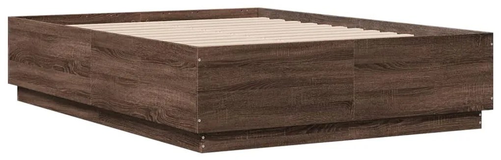 Estrutura de cama 135x190cm derivados madeira carvalho castanho