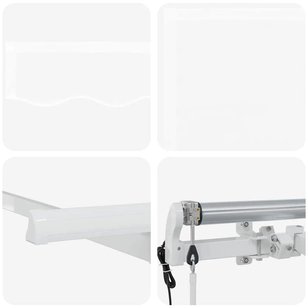 Toldo Retrátil Manual Branco 350x200 cm 350 x 200 cm 3.5 x 2 m