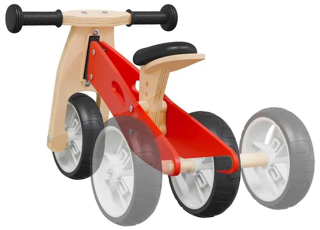 Bicicleta de equilíbrio p/ crianças 2 em 1 vermelho