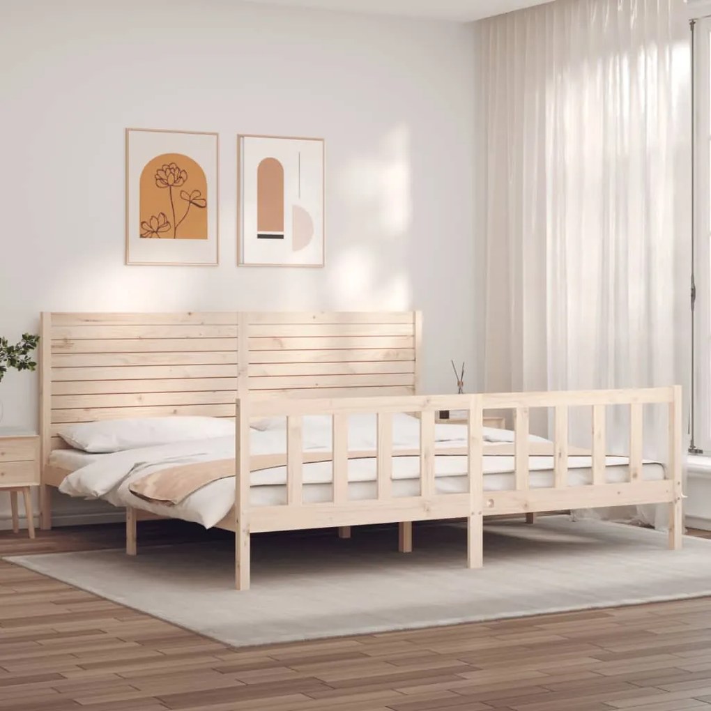 vidaXL Cama sem colchão 200x200 cm madeira de pinho maciça