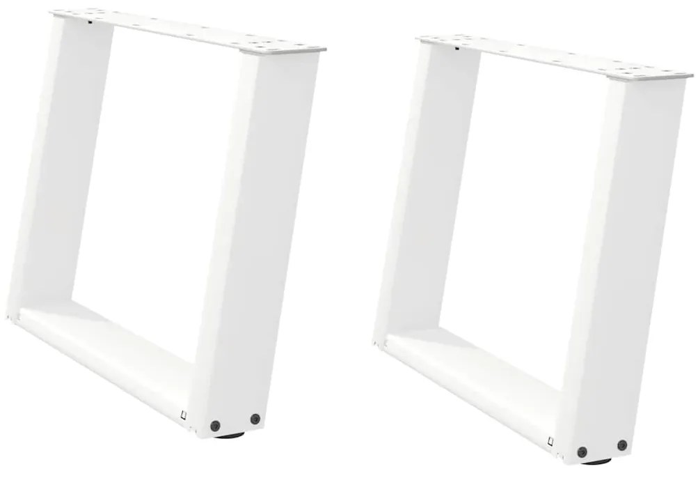 Pés para mesa de centro em formato de U, 2 peças, branco, 60x (42-43)