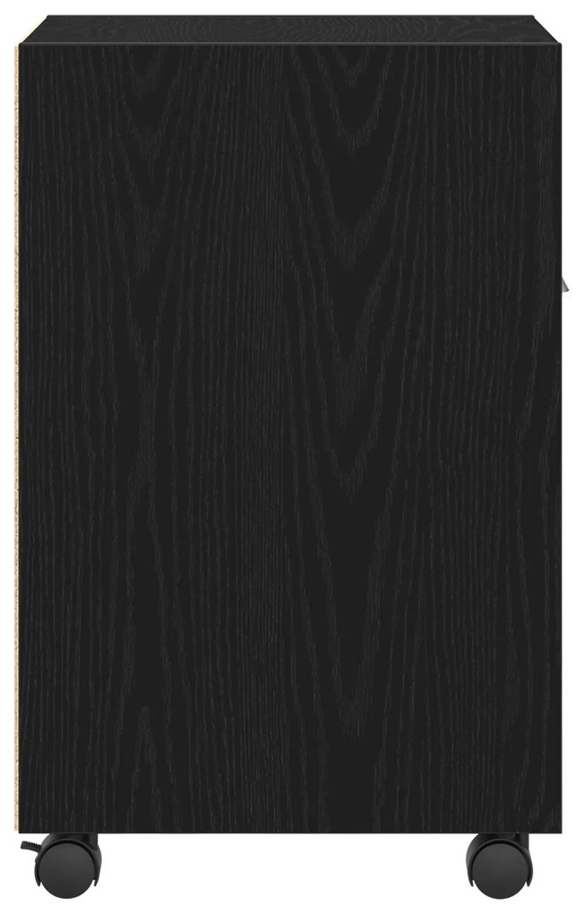 Armário Lateral vidaXL com Rodas em Madeira Pretas 33x38x60 cm em Made