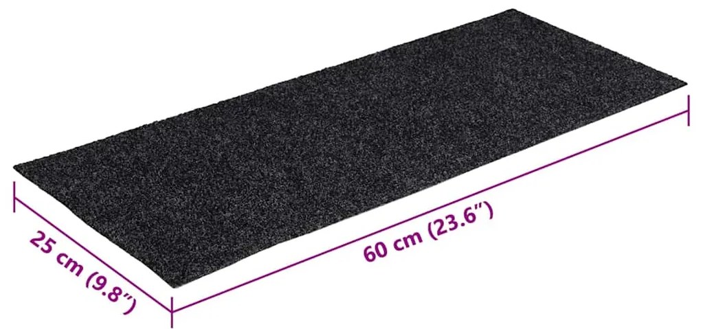 Tapetes de escada adesivos 30 pcs 60x25 cm retangular cinzento