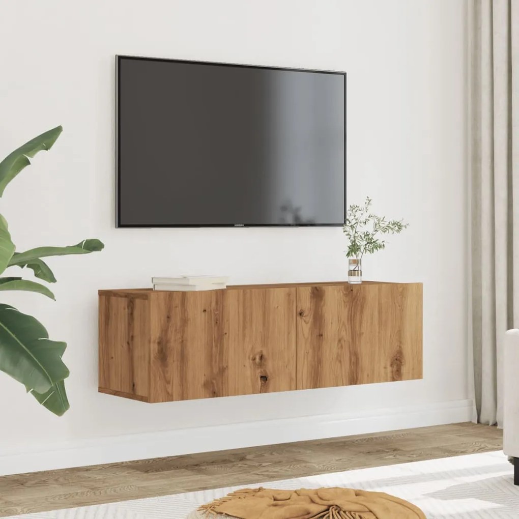 vidaXL Móveis de parede para TV 2 pcs 100x30x30 cm carvalho artisiano