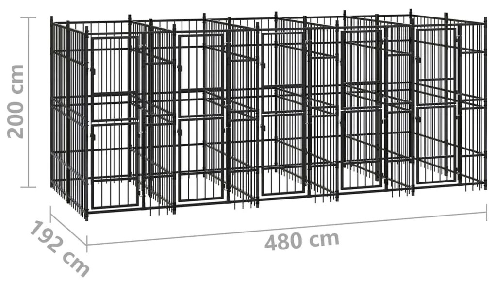 Canil de exterior 9,22 m² aço