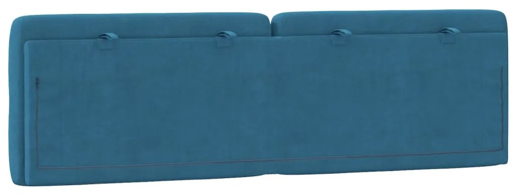 Almofadão de cabeceira 160 cm veludo azul