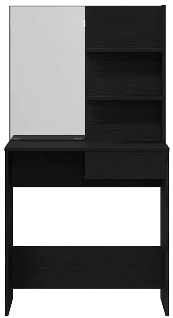 Mesa de Maquiagem em Carvalho Preto com Espelho - 74,5 x 40 x 141 cm