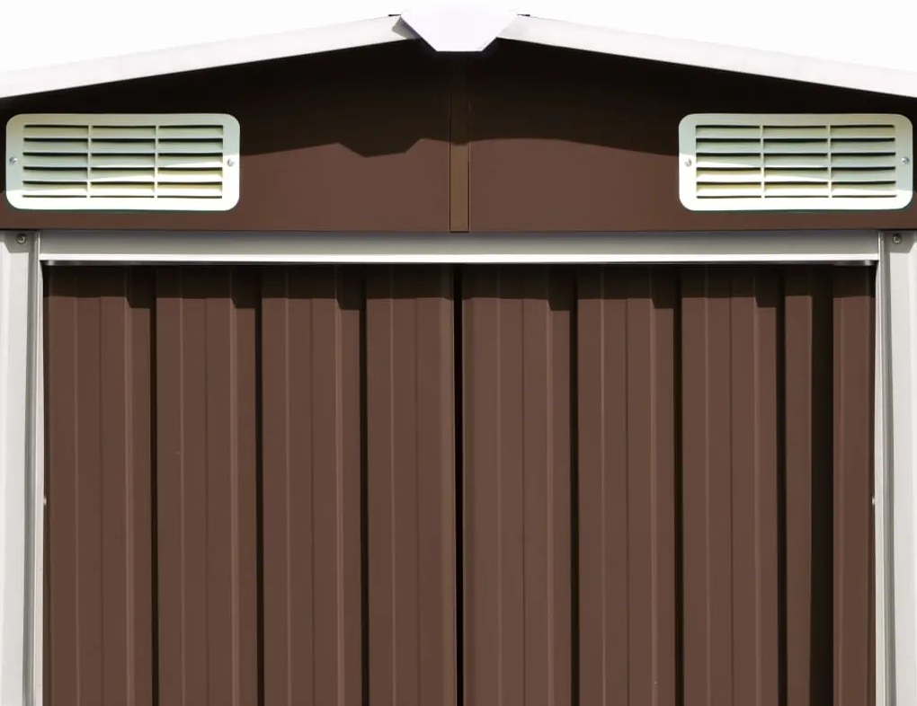 Abrigo de jardim 257x298x178 cm metal castanho