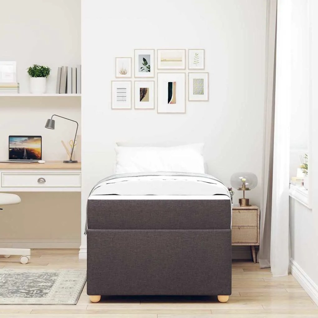 Estrutura de cama com colchão Castanho escuro 100 x 200 cm
