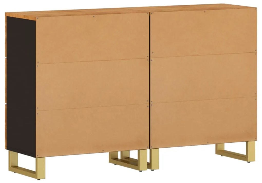 Móveis de apoio 2pcs 60x33,5x75 mangueira maciça castanho/preto