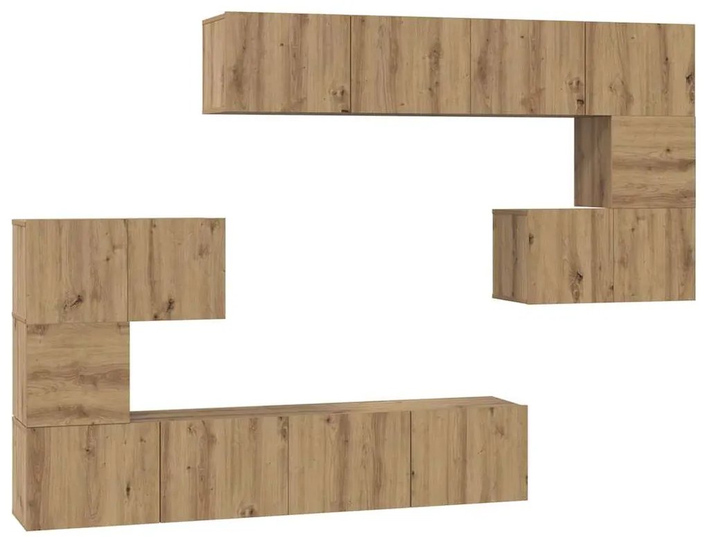 Conjunto de móvel de TV Outros 8 pcs carvalho artisiano