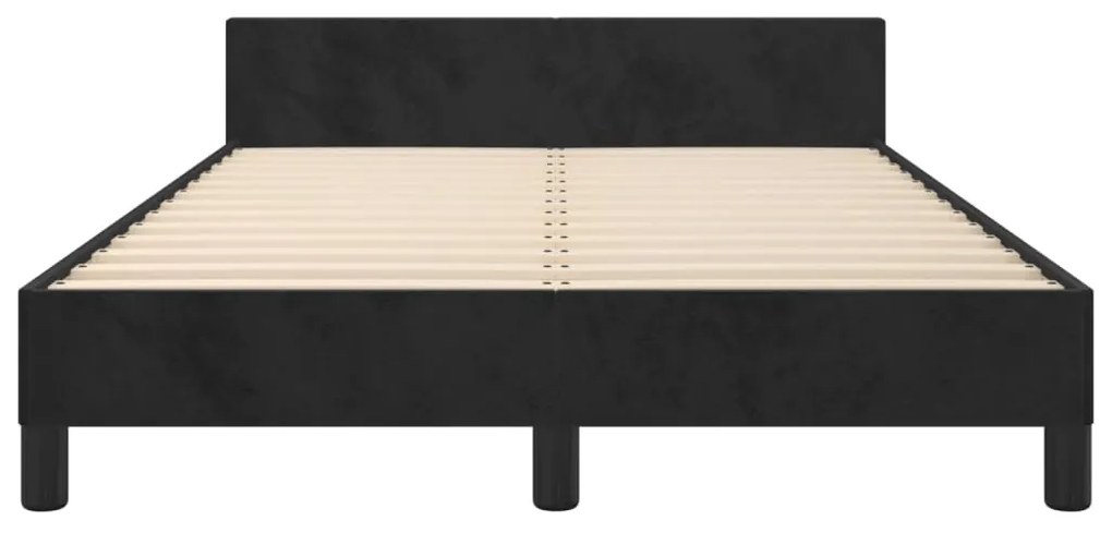 Estrutura de cama sem colchão 120x190 cm Veludo preto