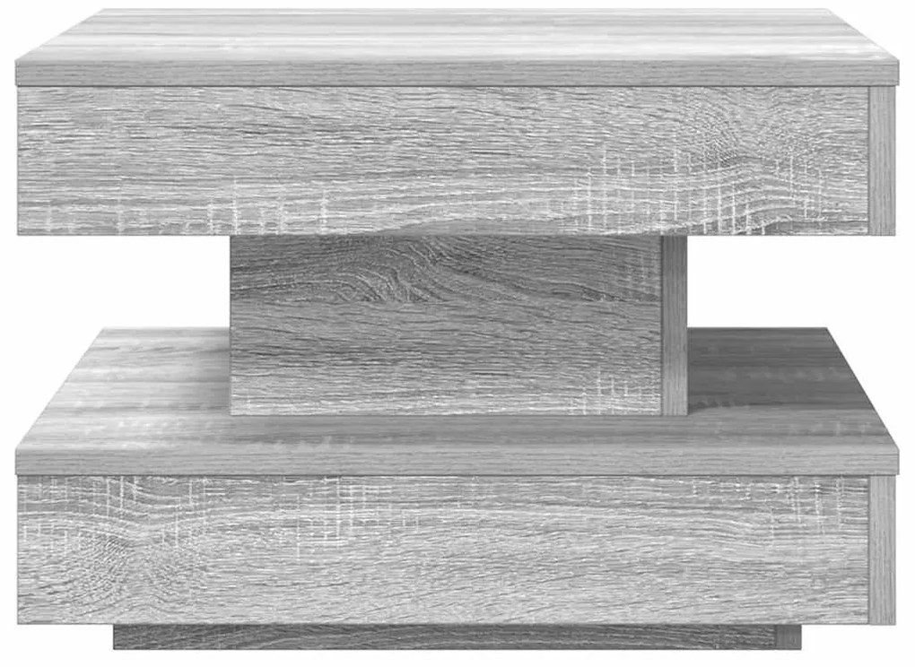 Mesa de centro rotativa a 360 graus 50x50x34,5 cm sonoma cinza