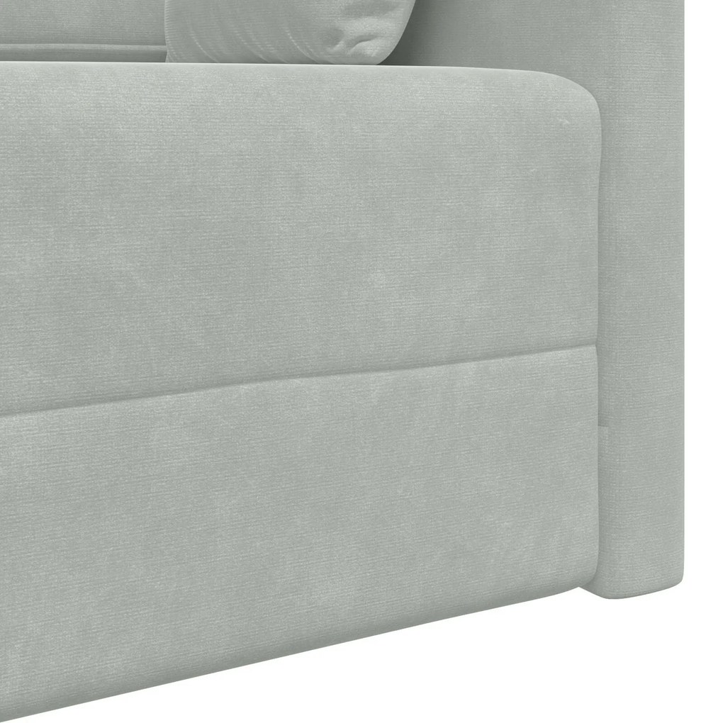 Sofá Cama de Chão 2-em-1 Cinza Claro 213x144x60 cm Veludo