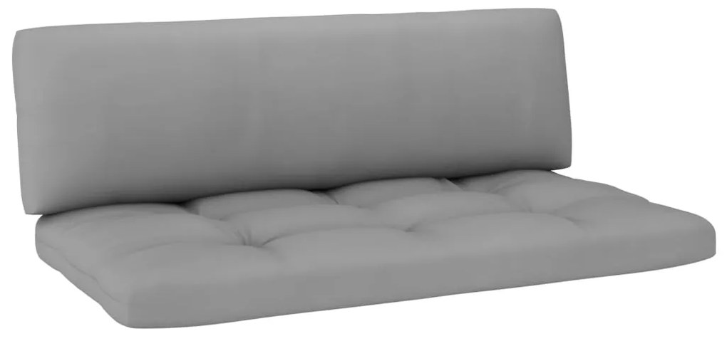 6 pcs conj. lounge paletes c/ almofadões pinho impregnado cinza