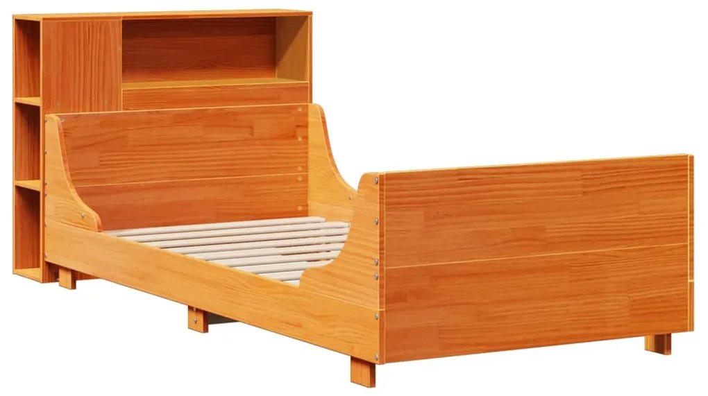 Cama sem colchão 90x200 cm pinho maciço castanho-mel