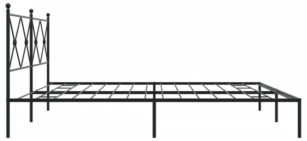 Estrutura de cama com cabeceira 200x200 cm metal preto