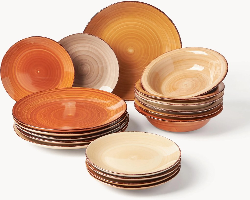 Conjunto de loiça pintado à mão Baita, 6 pessoas, conjunto de 18