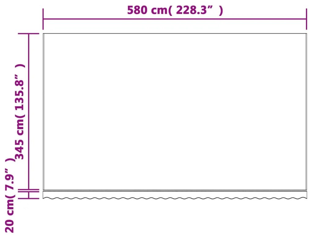 Tecido de substituição para toldo 6x3,5 m riscas multicor