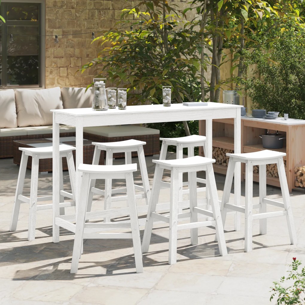 Bancos de Bar vidaXL 9 pcs Branco HDPE