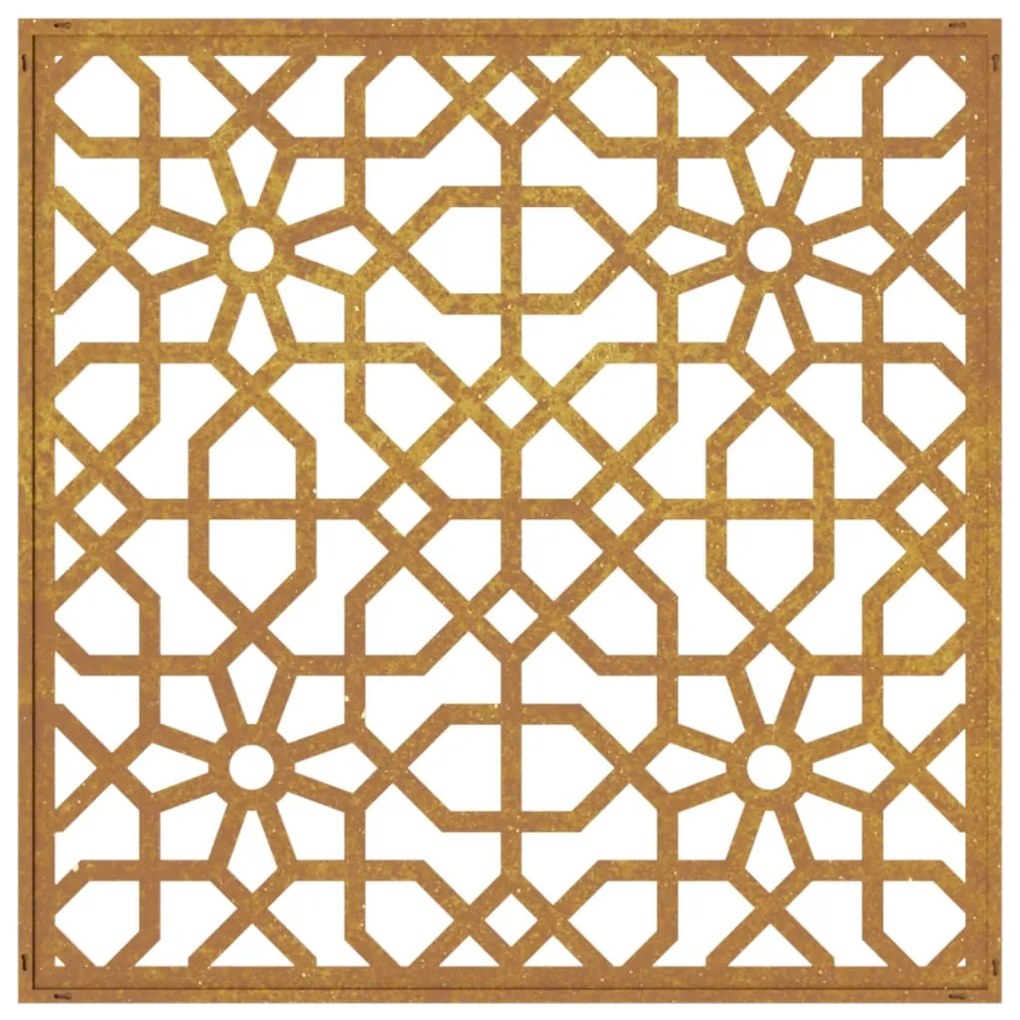 Decoração p/ muro de jardim 55x55 cm aço corten design árabe