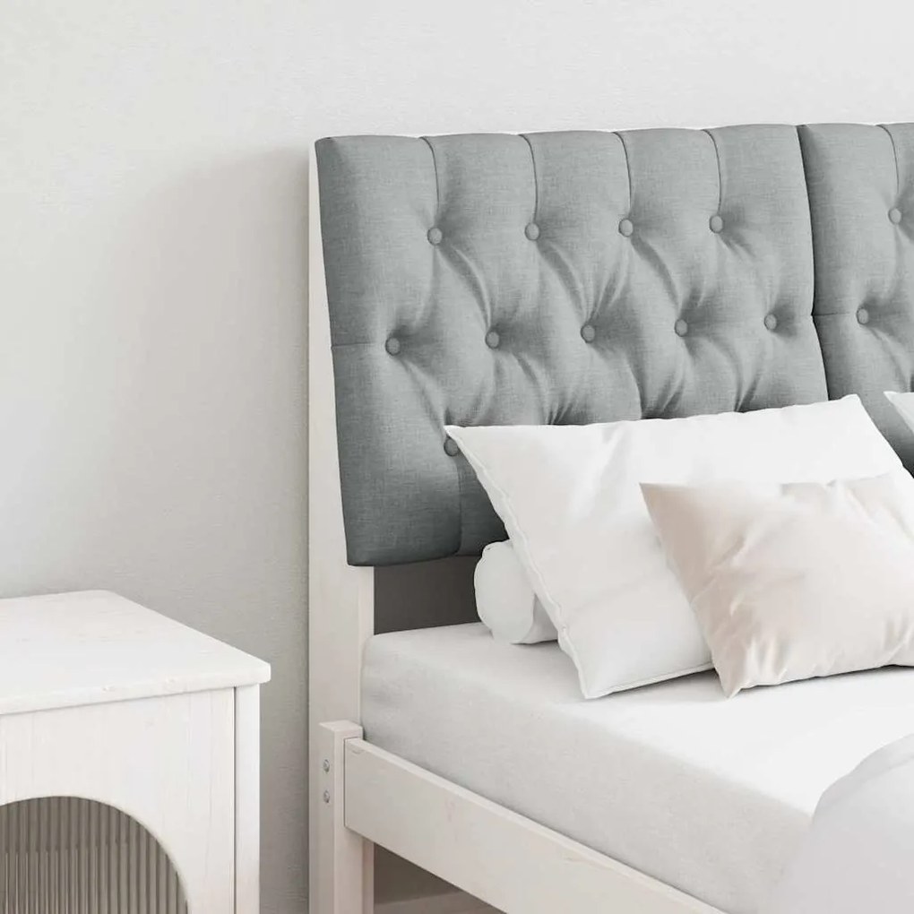 vidaXL Cabeceira estofada Cinzento-claro 120 cm