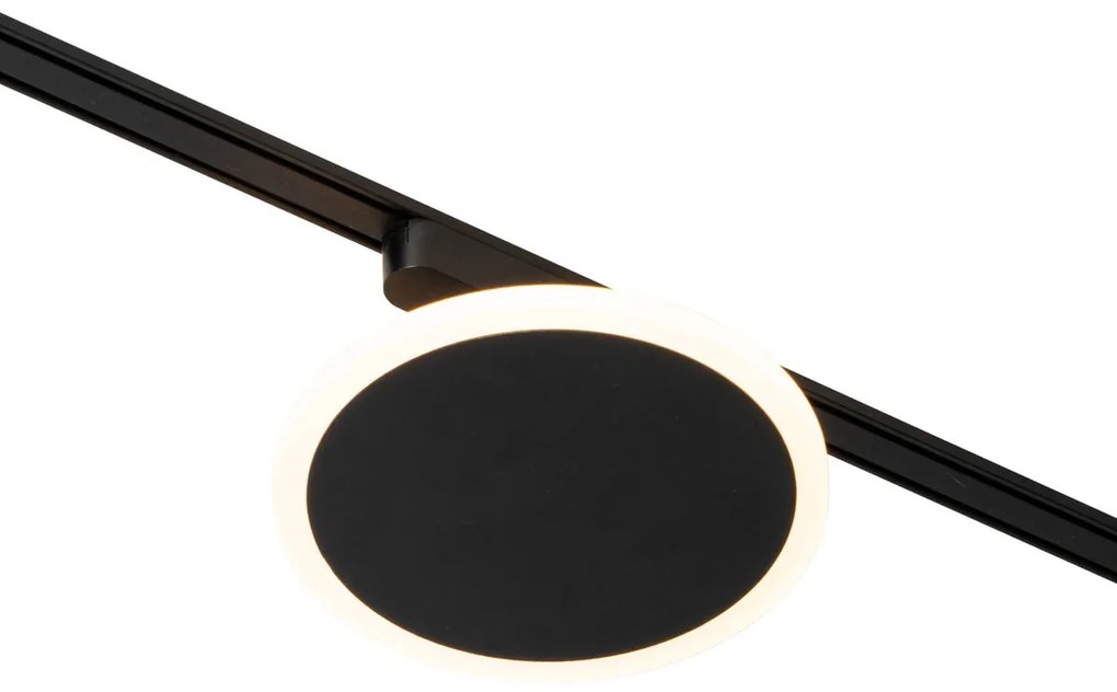 Foco Moderno Preto para Sistema de Trilho Monofásico c/ LED Integrado - Magnetic Puk